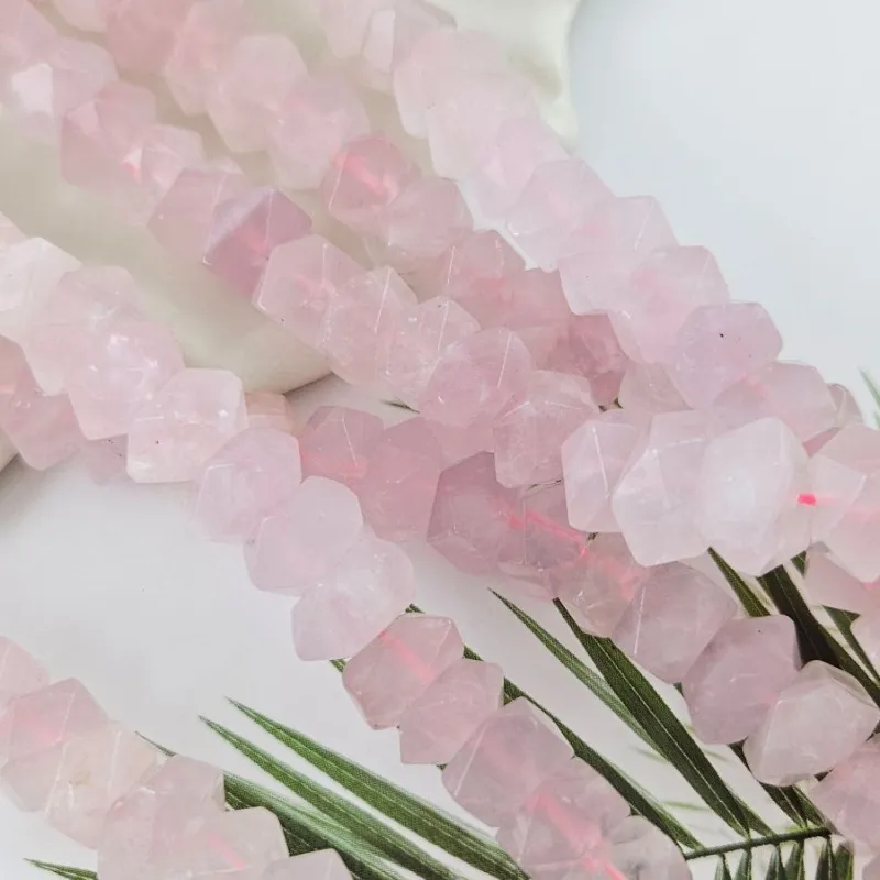 1 шт. Розовый кварц 16-21х7-7.5 мм бусины с крупными гранями (1009-РК) купить в Воронеже | Заказать в интернет-магазине Viva Beads
