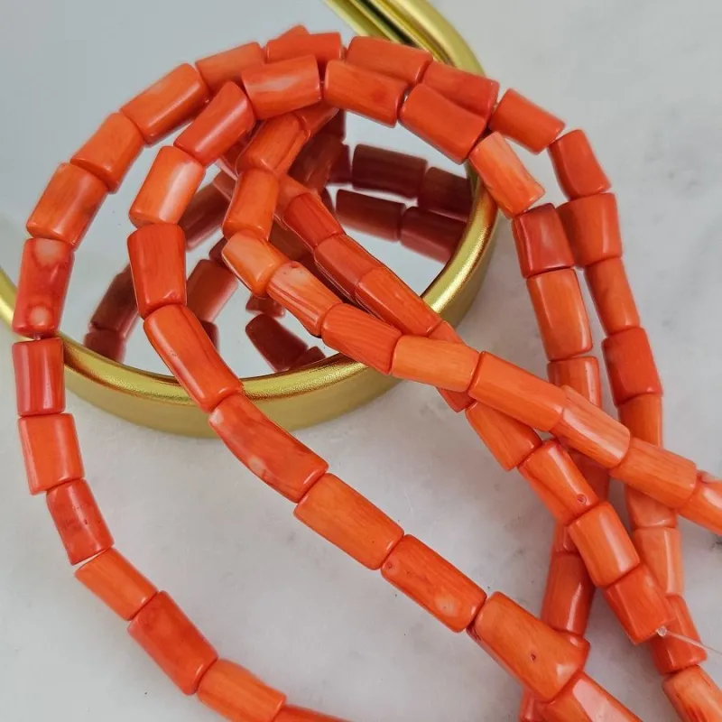 1 шт. Коралл натуральный ок. 6-8х9-16 мм, бусины палочки, оранжевый (10272) для бижутерии купить с доставкой по России | Интернет‑магазин Viva Beads
