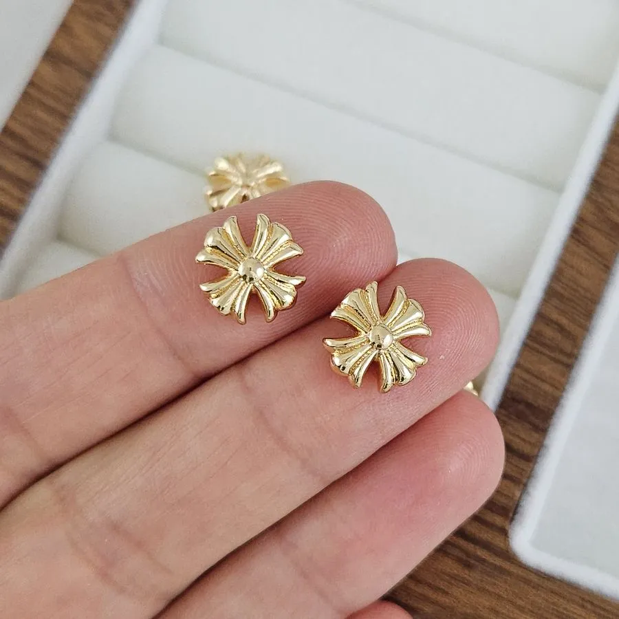 Бусина разделитель Крест 10х10х5.3 мм позолота 14К (10265-З) купить с доставкой по России | Интернет-магазин Viva Beads