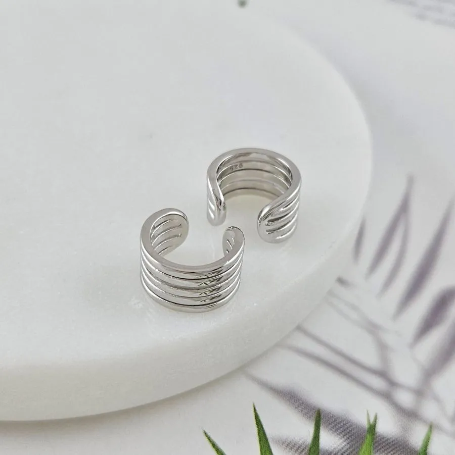 1 шт. Кафф на ухо 12.8х7.6 мм, родиевое покрытие (10047-Р) купить с доставкой по России | Интернет-магазин Viva Beads