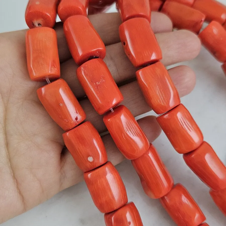 1 шт Коралл натуральный ок. 12-15х17-20 мм, бусины бочонок крупный, оранжевый (9562) для бижутерии купить с доставкой по России | Интернет‑магазин Viva Beads
