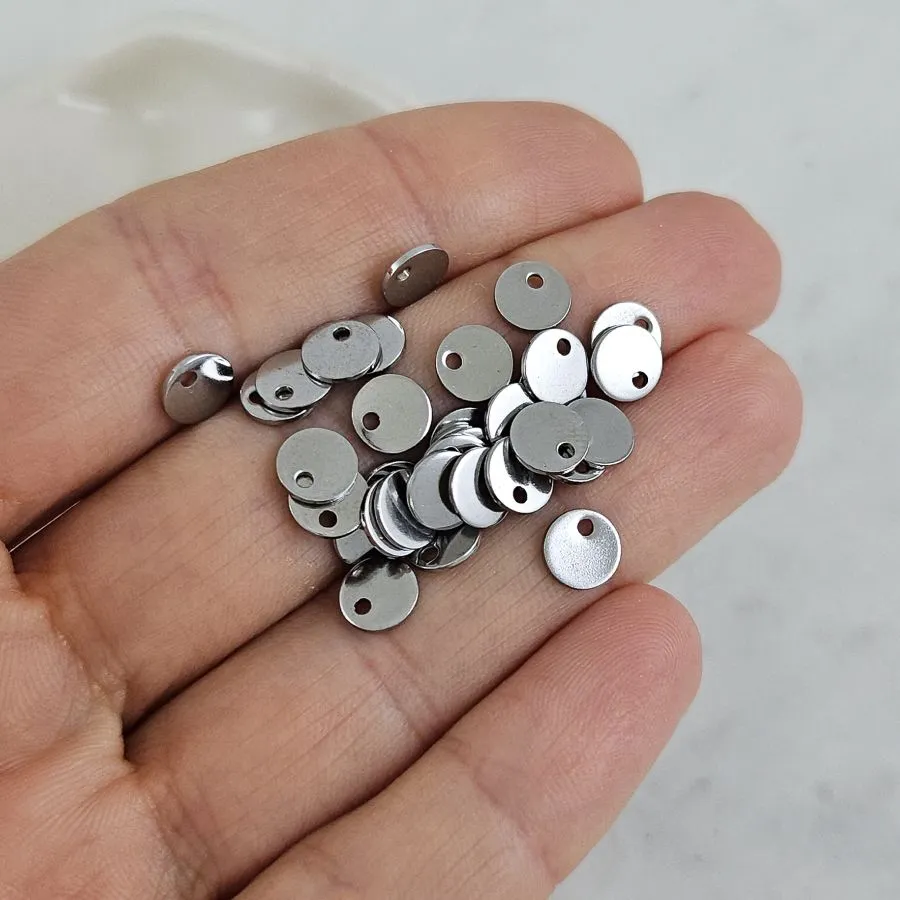 1 шт. Подвеска Круглая, шильдик 6 мм, нержавеющая сталь (10149-6) купить с доставкой по России | Интернет-магазин Viva Beads