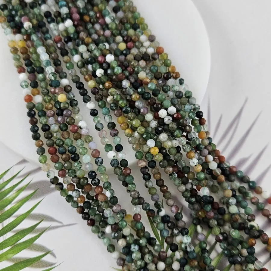 Нить 38 см Агат индийский 3.3 мм граненые бусины (5595-3) для бижутерии купить с доставкой по России | Интернет‑магазин Viva Beads
