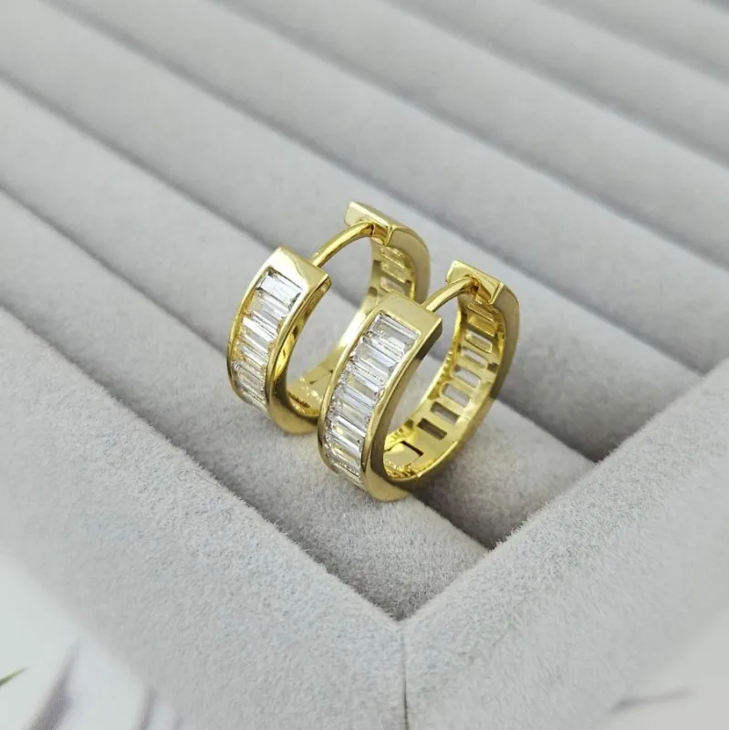 Швензы конго, бублики с фианитами 20х5 мм, позолота 14К (10086-З) купить с доставкой по России | Интернет-магазин Viva Beads