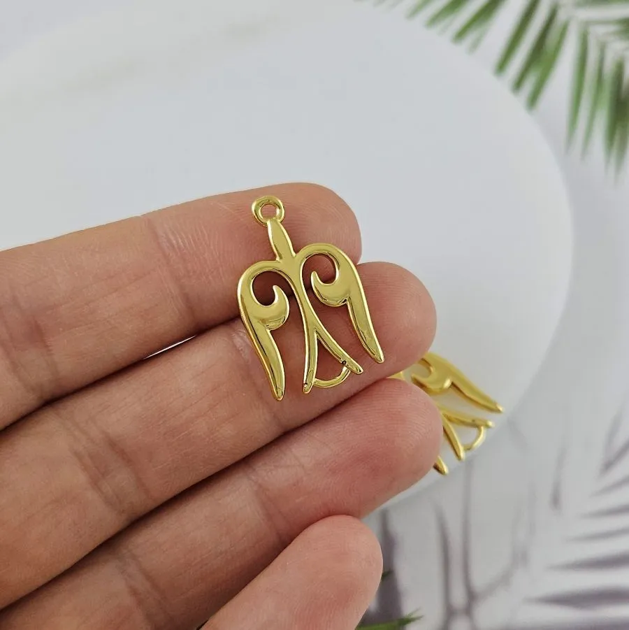 Подвеска коннектор Птица 23х14.5 мм позолота 14К (9959-З)