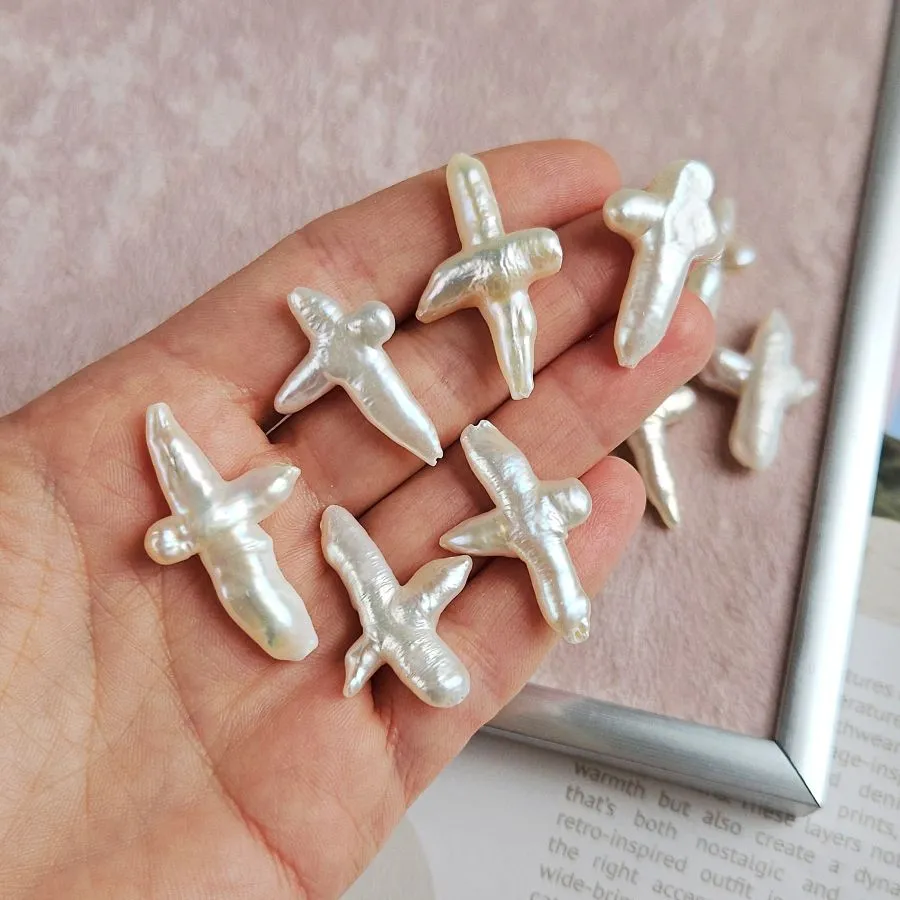 1 шт. Жемчуг речной барокко 28-36х16-23 мм, форма крест (6770) купить с доставкой по России | Интернет-магазин Viva Beads