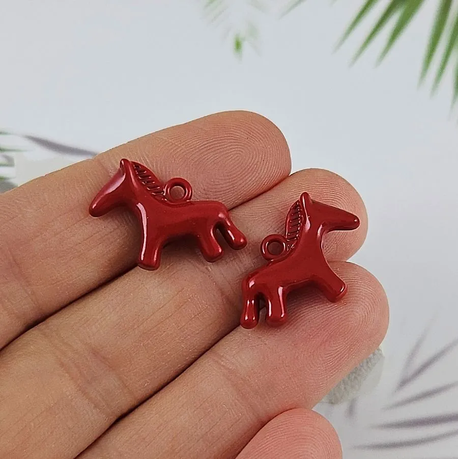 Подвеска Лошадь 14.5x20.2 мм, эмаль, красный (9982-К)