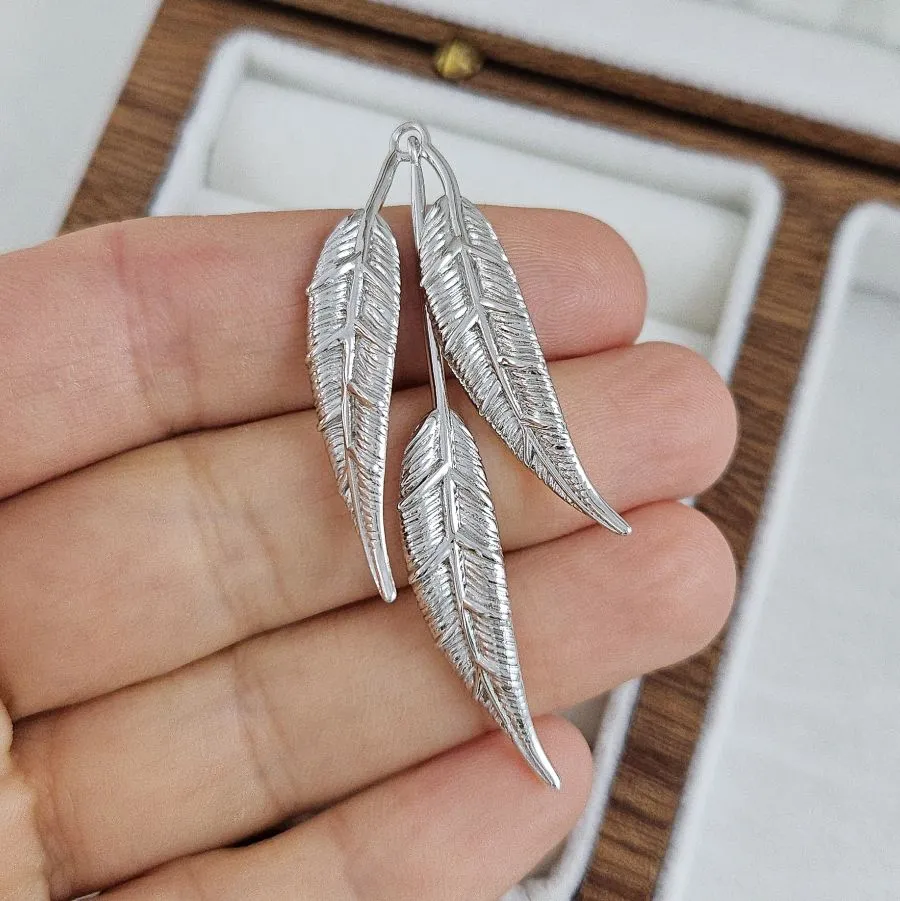 Подвеска Веточка 55х17 мм, родиевое покрытие (10286-Р) купить с доставкой по России | Интернет-магазин Viva Beads