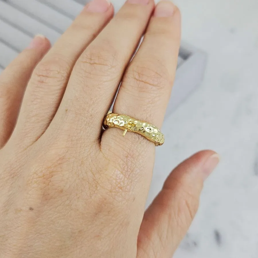 Основа для кольца с петелькой для подвеса свободный размер позолота 14К (10201-З) купить с доставкой по России | Интернет-магазин Viva Beads