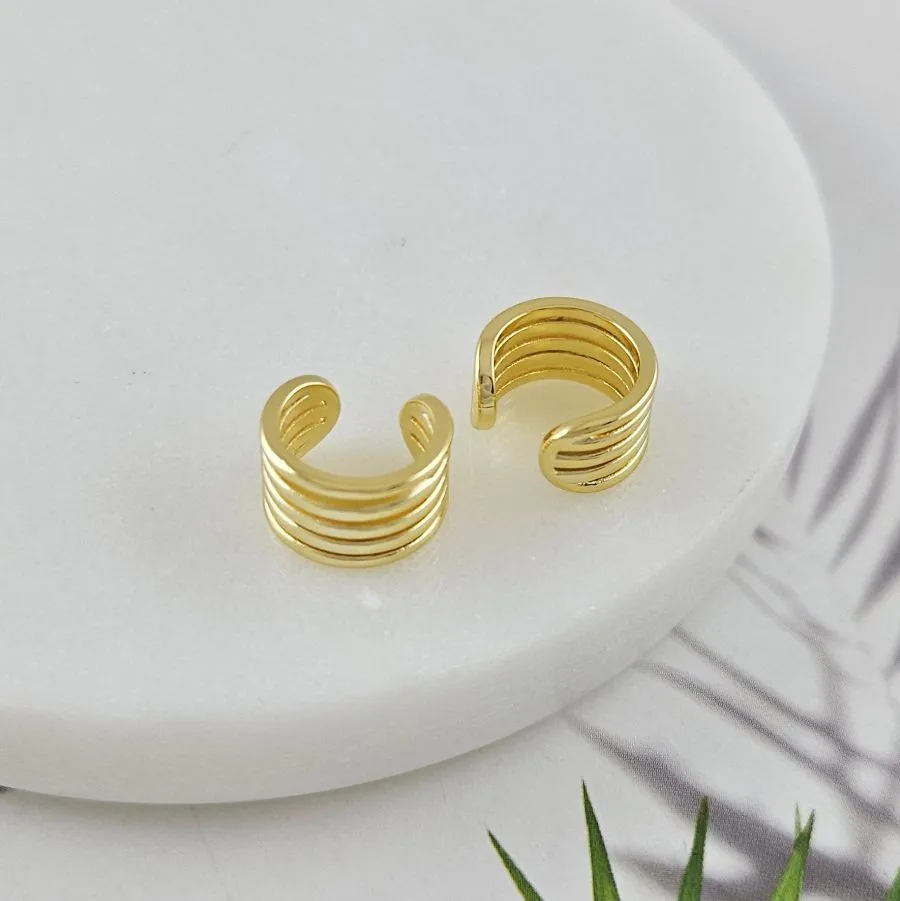 1 шт. Кафф на ухо 12.8х7.6 мм, позолота 14К (10047-З) купить с доставкой по России | Интернет-магазин Viva Beads