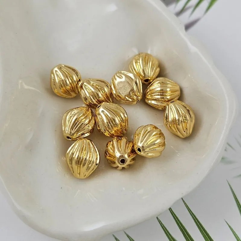 1 шт. Бусина разделитель 10х9 мм волнистая, позолота 14К (9997-З) купить в Воронеже | Заказать в интернет-магазине Viva Beads
