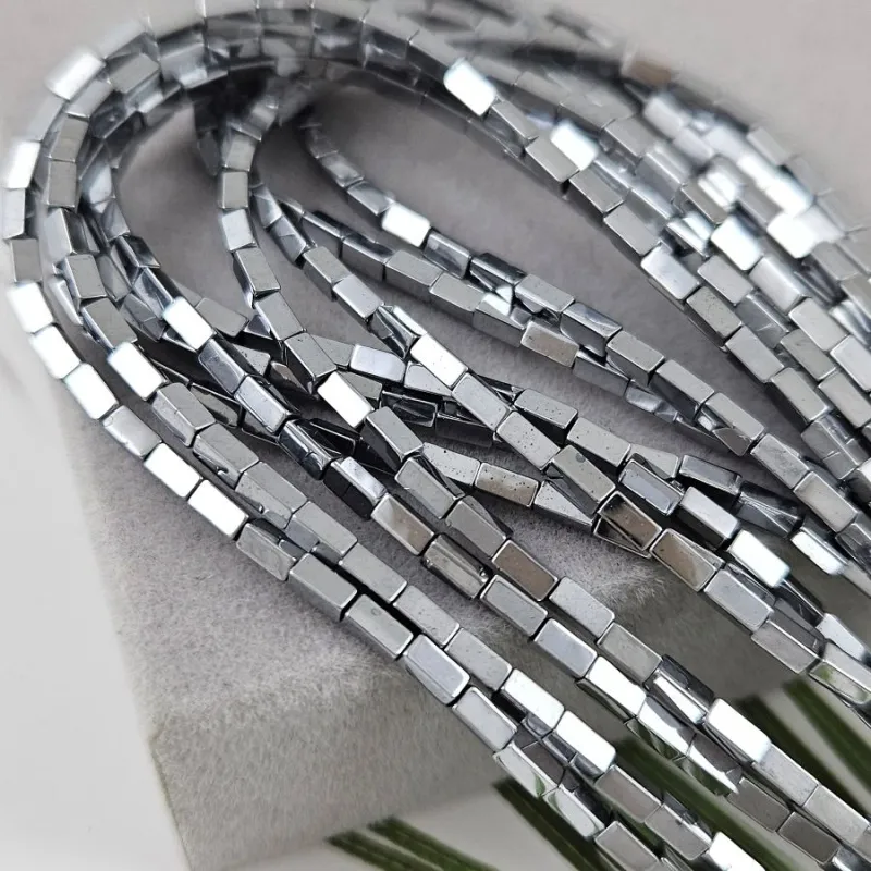 Нить 39 см Гематит /гематин / 2х4 мм прямоугольная бусина цвет платина (6996/4х2-П) купить в Воронеже | Заказать в интернет-магазине Viva Beads
