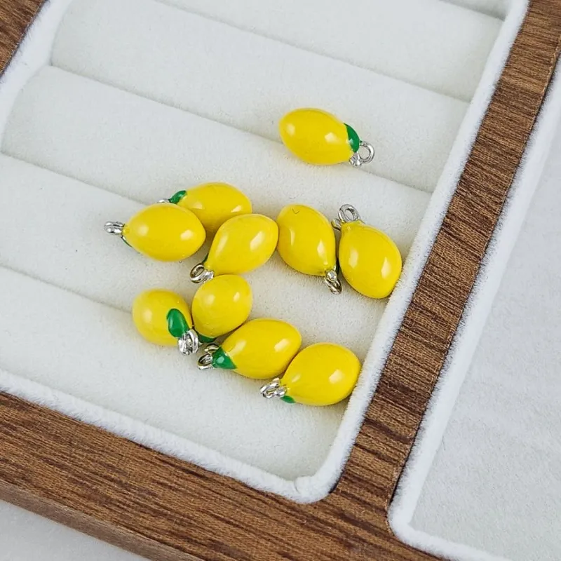 Подвеска лимон 12.2х6.9 мм эмаль, желтый, родиевое покрытие (9726-Р) купить с доставкой по России | Интернет-магазин Viva Beads