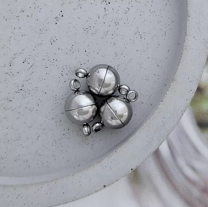 Замок магнитный Шар 8 мм, нержавеющая сталь (8881-8) замок для украшений купить с доставкой по России | Интернет-магазин Viva Beads