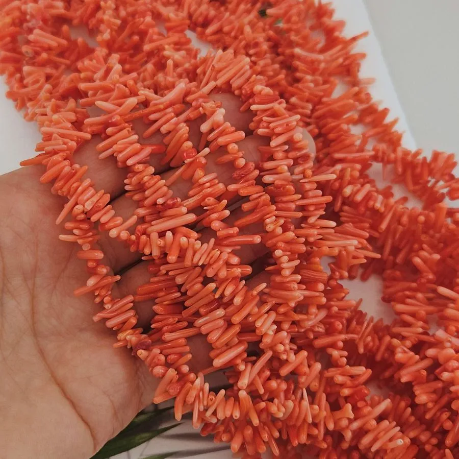 Нить 18 см Коралл игольчатый палочки 5-16 мм лососевый (2887-ЛОС) для бижутерии купить с доставкой по России | Интернет‑магазин Viva Beads
