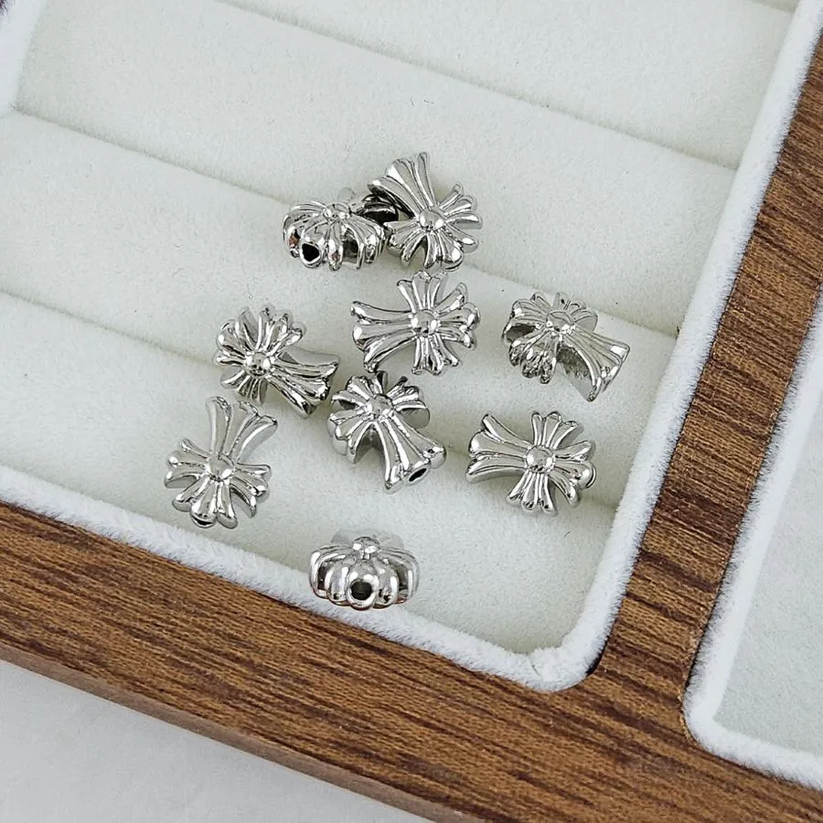 Бусина разделитель Крест 9x7.5х5 мм, родиевое покрытие (10264-Р) купить с доставкой по России | Интернет-магазин Viva Beads