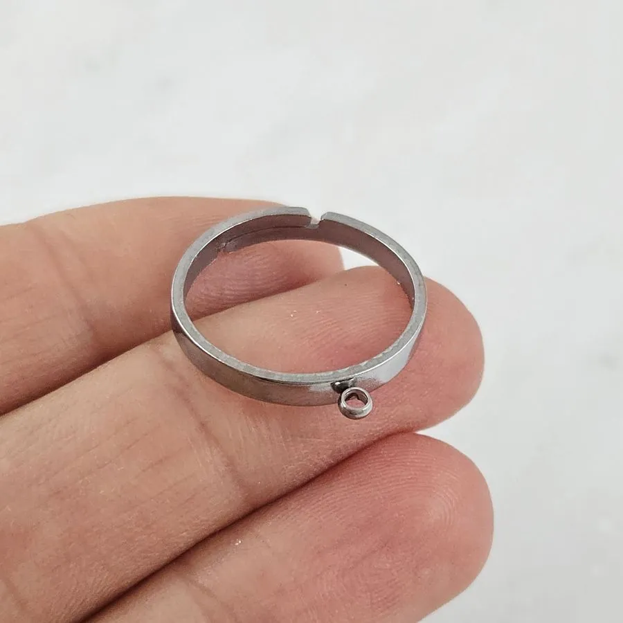 Основа для кольца с петлей свободный размер, нержавеющая сталь (7767) купить с доставкой по России | Интернет-магазин Viva Beads