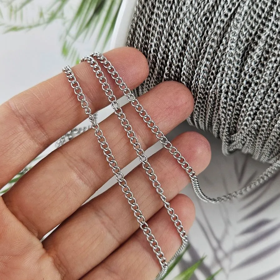 1 м Цепь толщиной 2.3 мм из нержавеющей стали (4450) купить с доставкой по России | Интернет-магазин Viva Beads