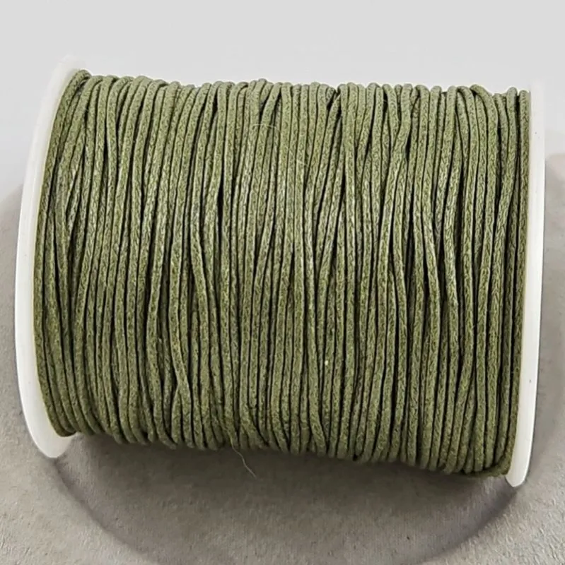 5 м Шнур вощеный хлопковый 1-1.1 мм темно-оливковый (2010 1 ЗЕЛ) купить с доставкой по России | Интернет-магазин Viva Beads