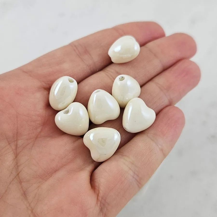 1 шт. Бусина Сердце 12 мм молочный, керамика (6436-МОЛ) купить с доставкой по России | Интернет-магазин Viva Beads