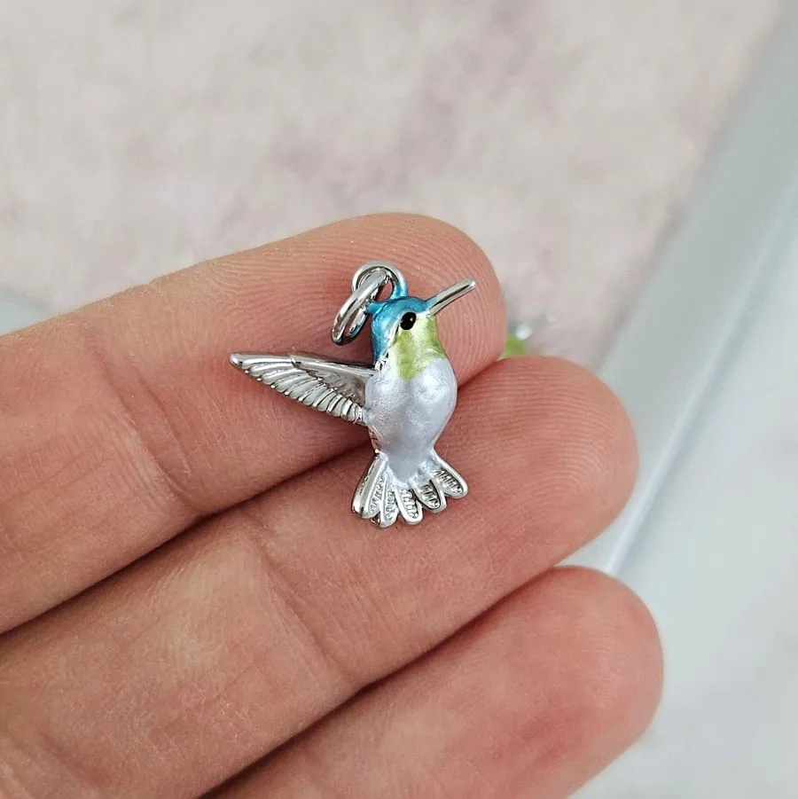 Подвеска Птица 16х14.5 мм с эмалью, родиевое покрытие (10179-Р) купить с доставкой по России | Интернет-магазин Viva Beads
