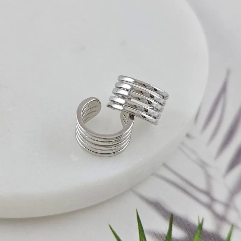 1 шт. Кафф на ухо 12.8х7.6 мм, родиевое покрытие (10047-Р) купить с доставкой по России | Интернет-магазин Viva Beads