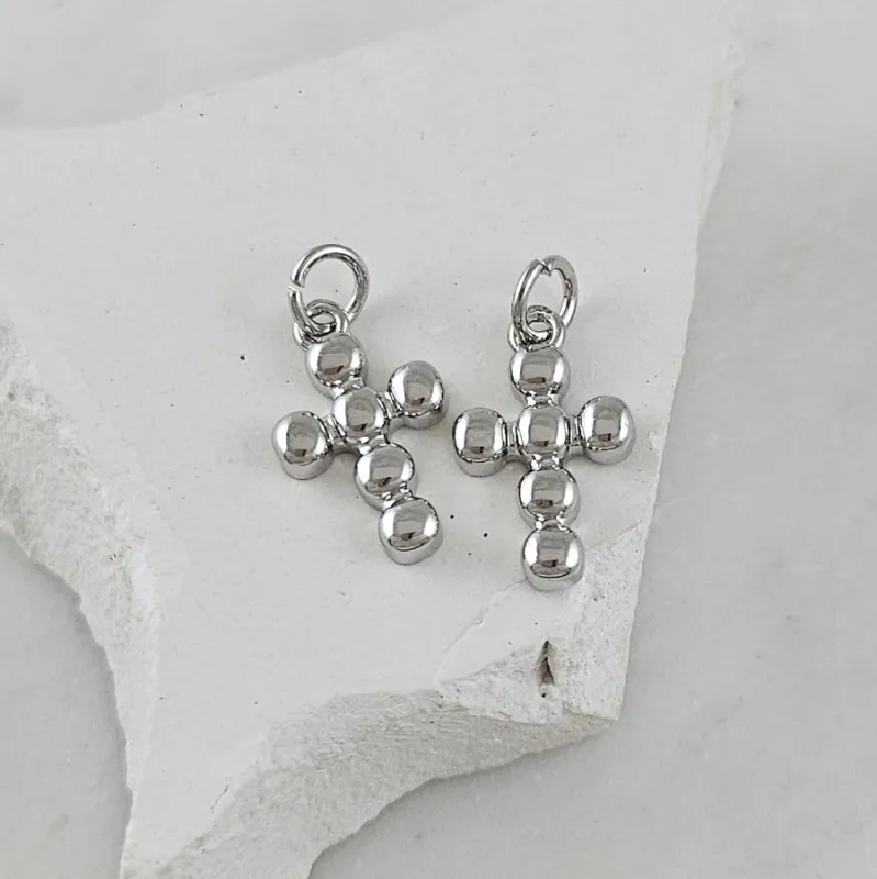 Подвеска Крест 16х10 мм, родиевое покрытие (10131-Р) купить с доставкой по России | Интернет-магазин Viva Beads