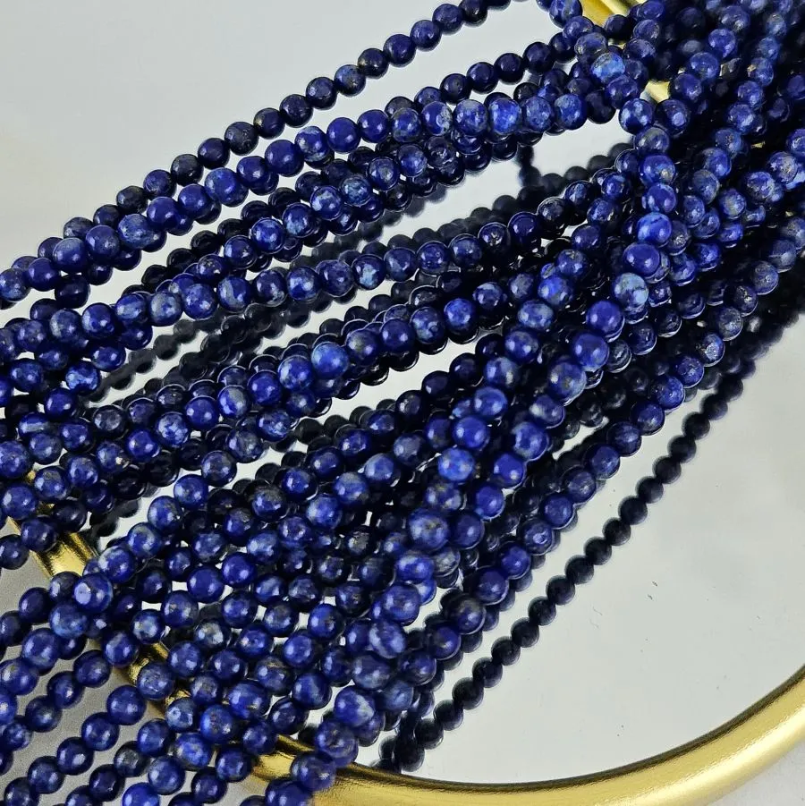 Нить 38 см Лазурит натуральный ок. 3 мм, бусины гладкий шар (2524-3) для бижутерии купить с доставкой по России | Интернет‑магазин Viva Beads
