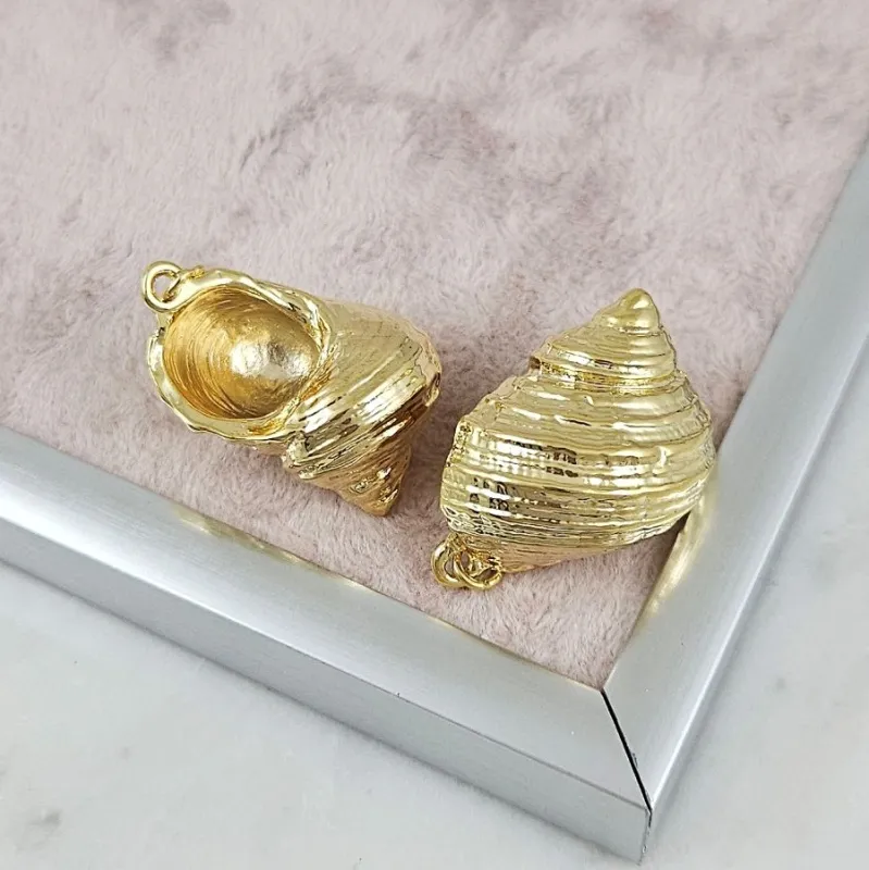 Подвеска кулон Ракушка 31x20 мм позолота 14К (10188-З) купить с доставкой по России | Интернет-магазин Viva Beads