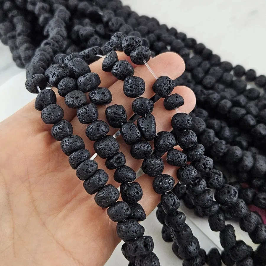 Нить 38 см Лава натуральная 7-10 мм бусины фри форм, галтовка, черный (8912) для бижутерии купить с доставкой по России | Интернет‑магазин Viva Beads
