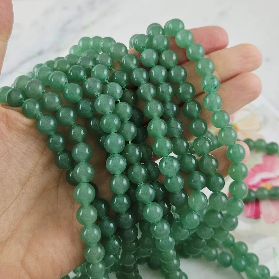 Нить 37 см Авантюрин натуральный ок. 8.5 мм бусины гладкий шар, зеленый (10156-8) для бижутерии купить с доставкой по России | Интернет‑магазин Viva Beads
