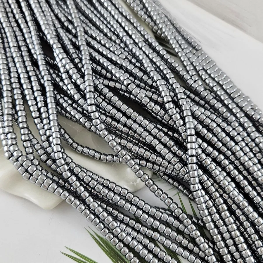 Нить 19 см Гематит шайба 4.2x3.2 мм, цвет платина (3521-4-П) купить в Воронеже | Заказать в интернет-магазине Viva Beads
