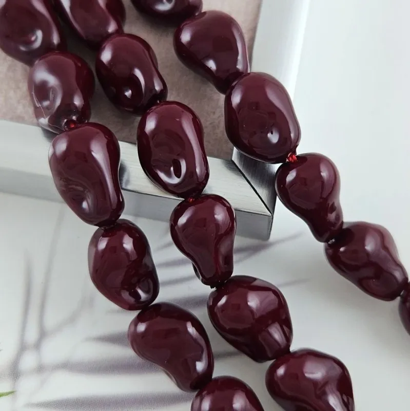 1 шт. Жемчуг майорка Капля барокко бусины 15х11.2х10.2 мм, бордовый (10082-15) купить с доставкой по России | Интернет-магазин Viva Beads