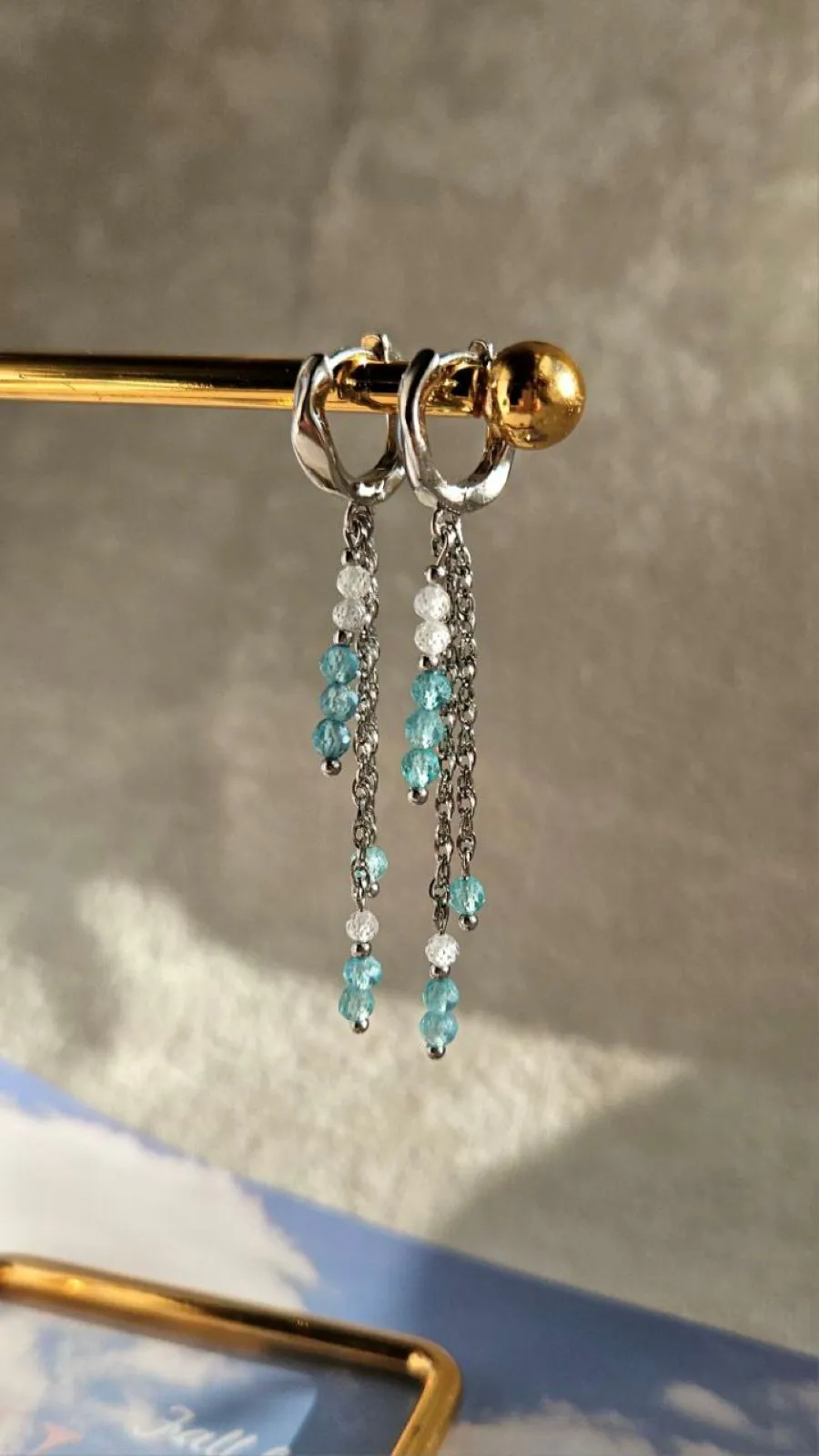 Лазурная мечта — набор для создания комплекта украшений из апатита и фианитов (НАБОР-76) купить с доставкой по России | Интернет-магазин Viva Beads