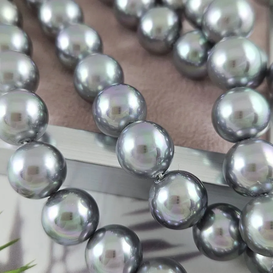 10 шт. Жемчуг Майорка ок. 12 мм круглые бусины, серый (6330-12) купить с доставкой по России | Интернет-магазин Viva Beads