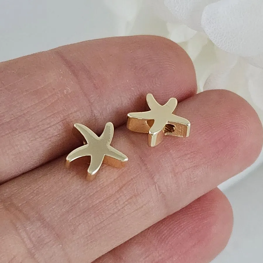 1 шт. Бусина разделитель Морская звезда 8.8х9 мм, позолота 14К (10219-З) купить с доставкой по России | Интернет-магазин Viva Beads