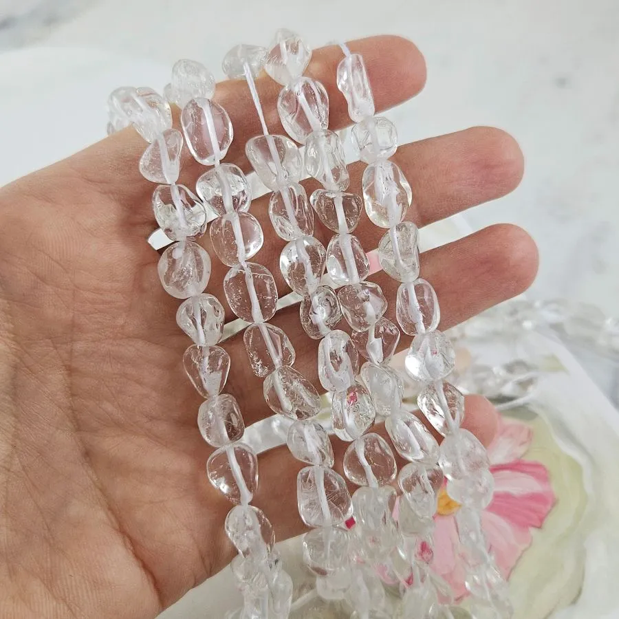 Нить 19 см Горный хрусталь натуральный 9-12x8-13x5-7 мм бусины фри форм, галтовка (8569) для бижутерии купить с доставкой по России | Интернет‑магазин Viva Beads

