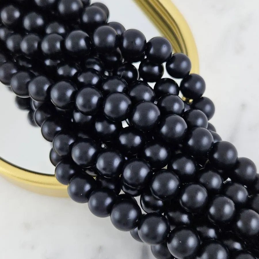 Нить 38 см Агат черный матовый 8 мм, бусины гладкий шар (4040-8) для бижутерии купить с доставкой по России | Интернет‑магазин Viva Beads
