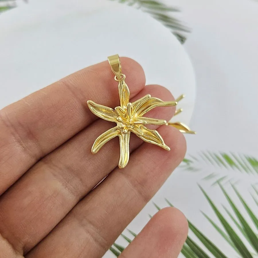 Подвеска Цветок 27.6х27.3 мм, позолота 14К (10022-З)