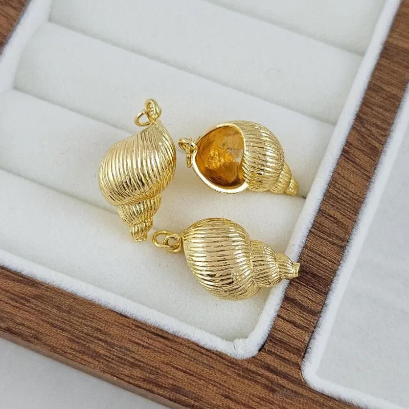 Подвеска кулон Ракушка 22.8x12.4 мм, позолота 14К (10284-З) купить с доставкой по России | Интернет-магазин Viva Beads