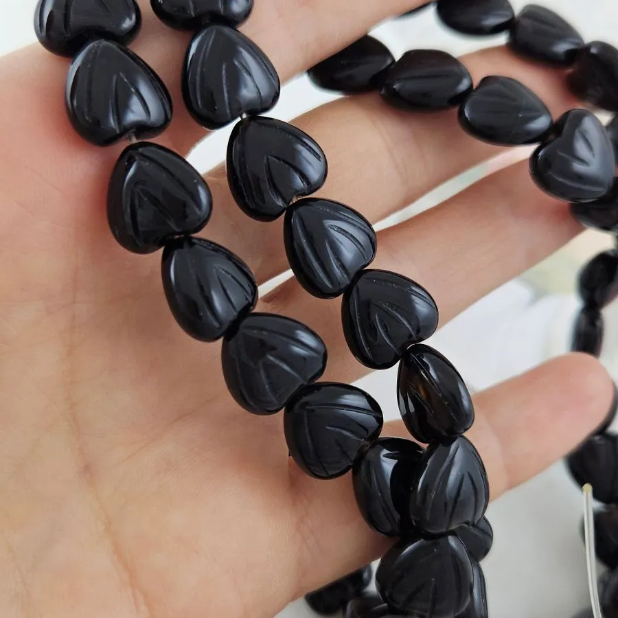 1 шт. Агат черный ок. 12х12х6 мм бусина резная Сердце (10163) для бижутерии купить с доставкой по России | Интернет‑магазин Viva Beads
