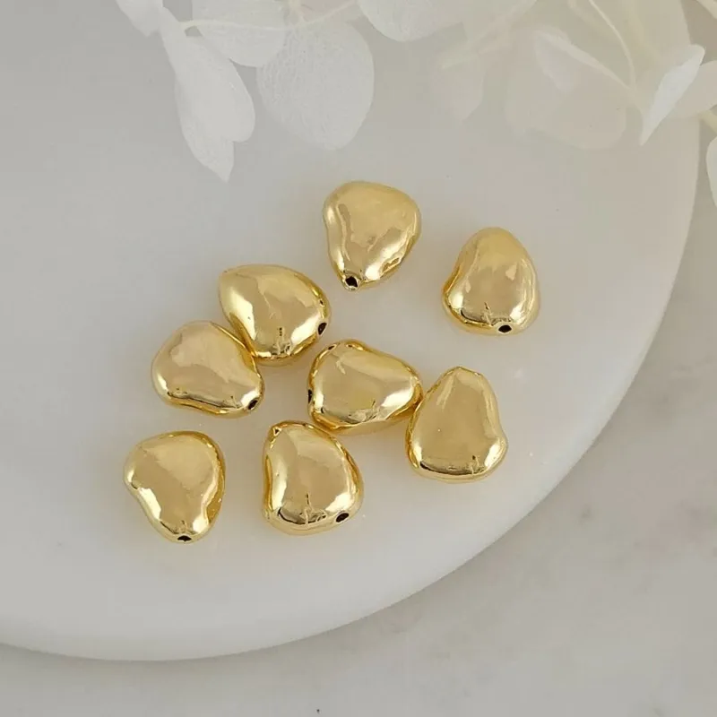 Бусина разделитель 10х8.6х4.7 мм свободной формы, позолота 14К (6857-З) купить с доставкой по России | Интернет-магазин Viva Beads