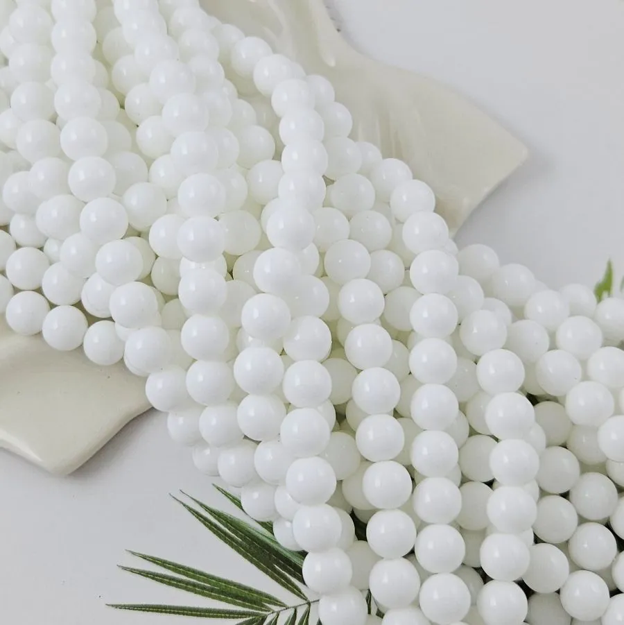 Нить 37 см Агат белый, имитация 10 мм бусина гладкий шар (6864-10) купить в Воронеже | Заказать в интернет-магазине Viva Beads

