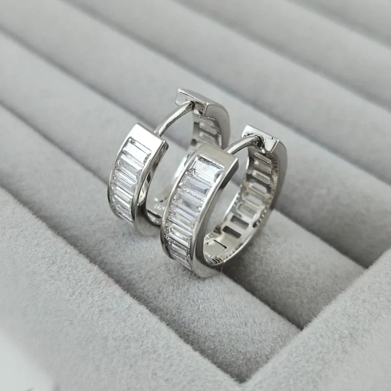 Швензы конго, бублики с фианитами 20х5 мм, родиевое покрытие (10086-Р) купить с доставкой по России | Интернет-магазин Viva Beads