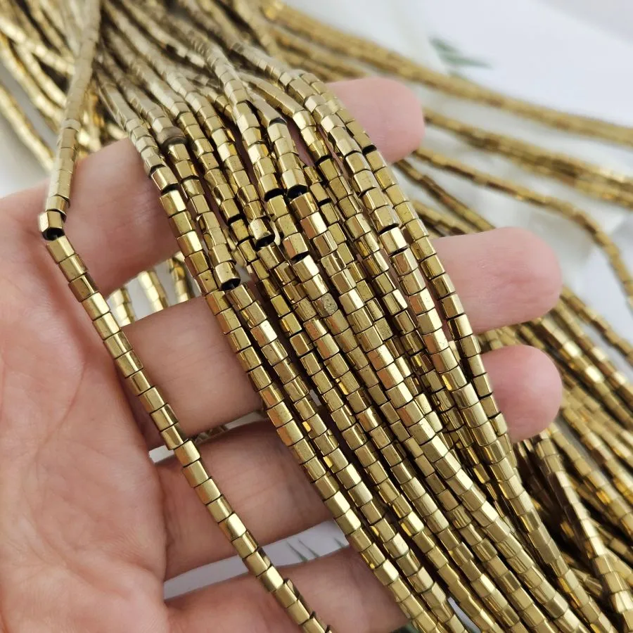 Нить 39 см Гематит многогранник 3х2.9 мм цвет античное золото (6997-3-АЗ) купить в Воронеже | Заказать в интернет-магазине Viva Beads
