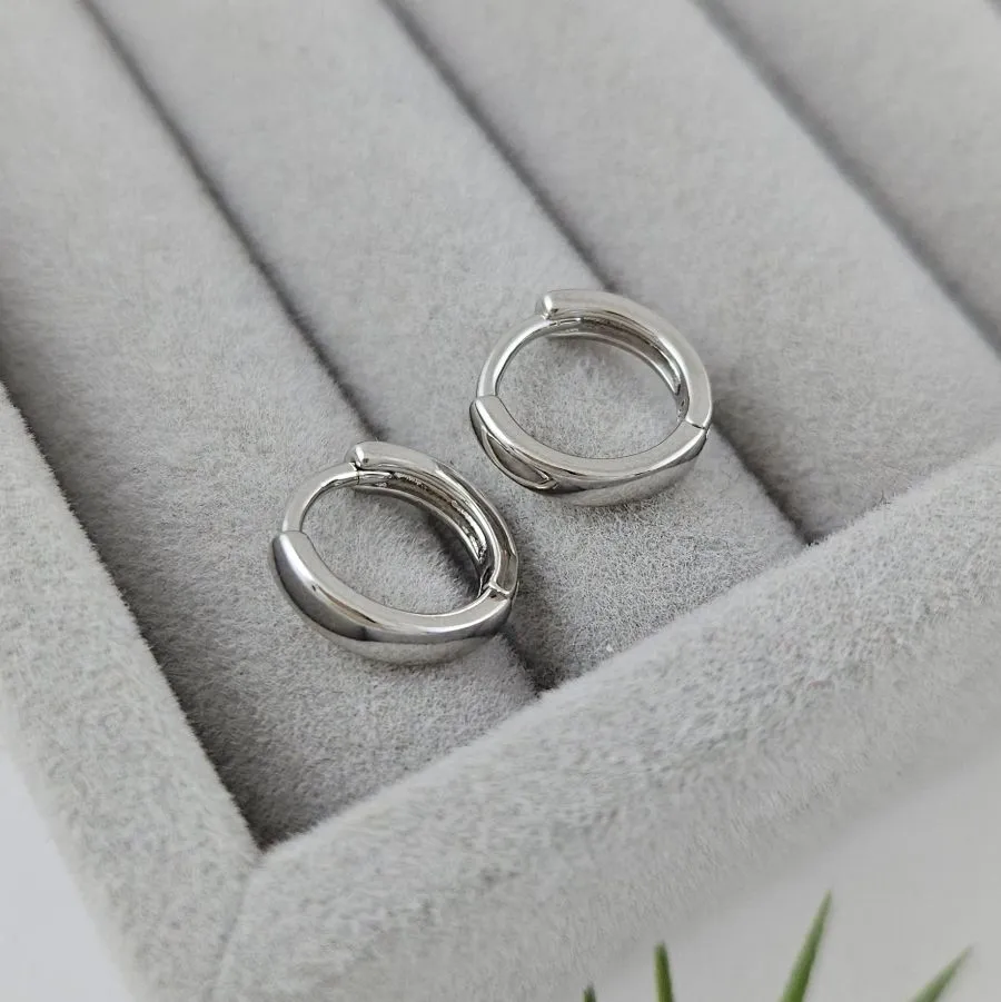 Швензы кольца, бублики, конго мини 11.8х2.6 мм, родиевое покрытие (9137-Р)