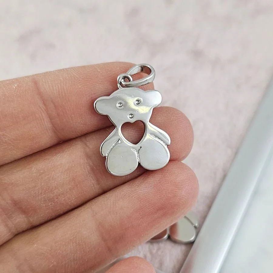 Подвеска Мишка 20.8х15 мм родиевое покрытие (10185-Р) купить с доставкой по России | Интернет-магазин Viva Beads