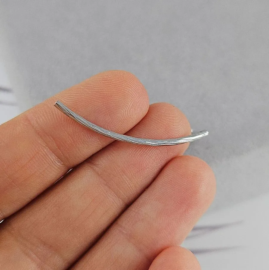 Бусина трубочка 34x1.4 мм, текстурированная, родиевое покрытие (9971-34-Р) купить в Воронеже | Заказать в интернет-магазине Viva Beads
