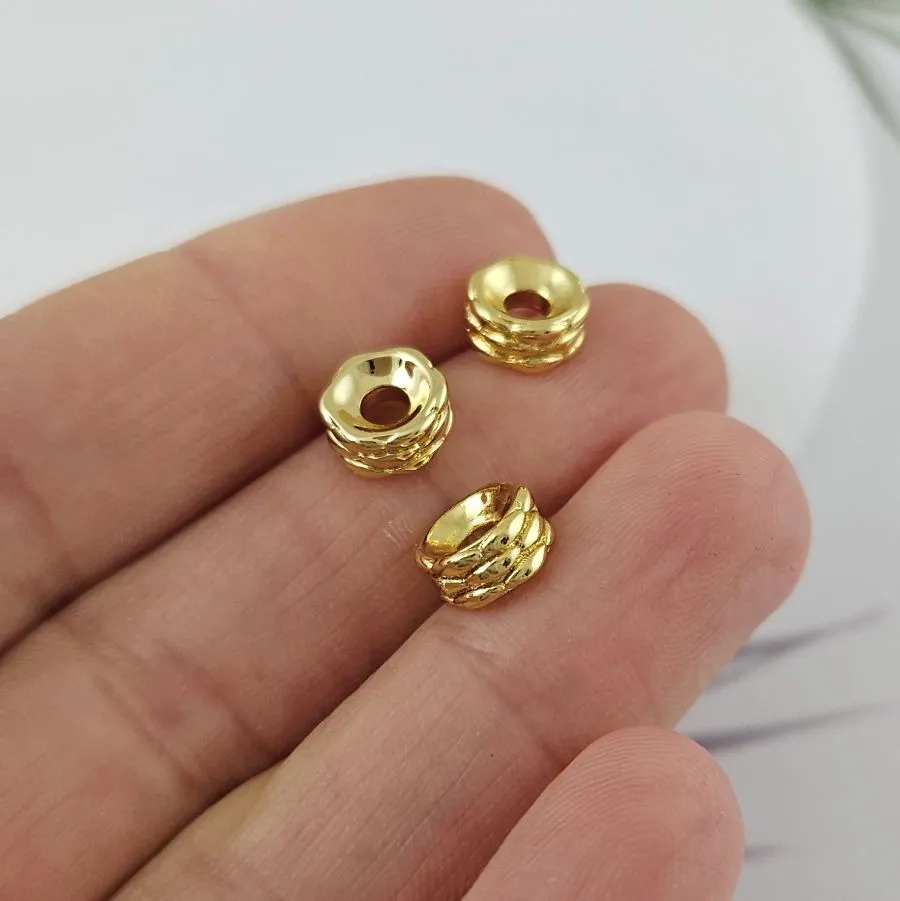 1 шт. Бусина разделитель 7.6х3.5 мм рондель, позолота 18К (9962-З) купить в Воронеже | Заказать в интернет-магазине Viva Beads
