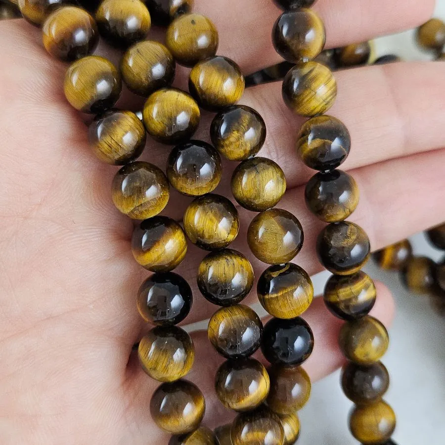 Тигровый глаз натуральный ок. 10.3 мм, бусины гладкий шар,4А (1002-10) для бижутерии купить с доставкой по России | Интернет‑магазин Viva Beads
